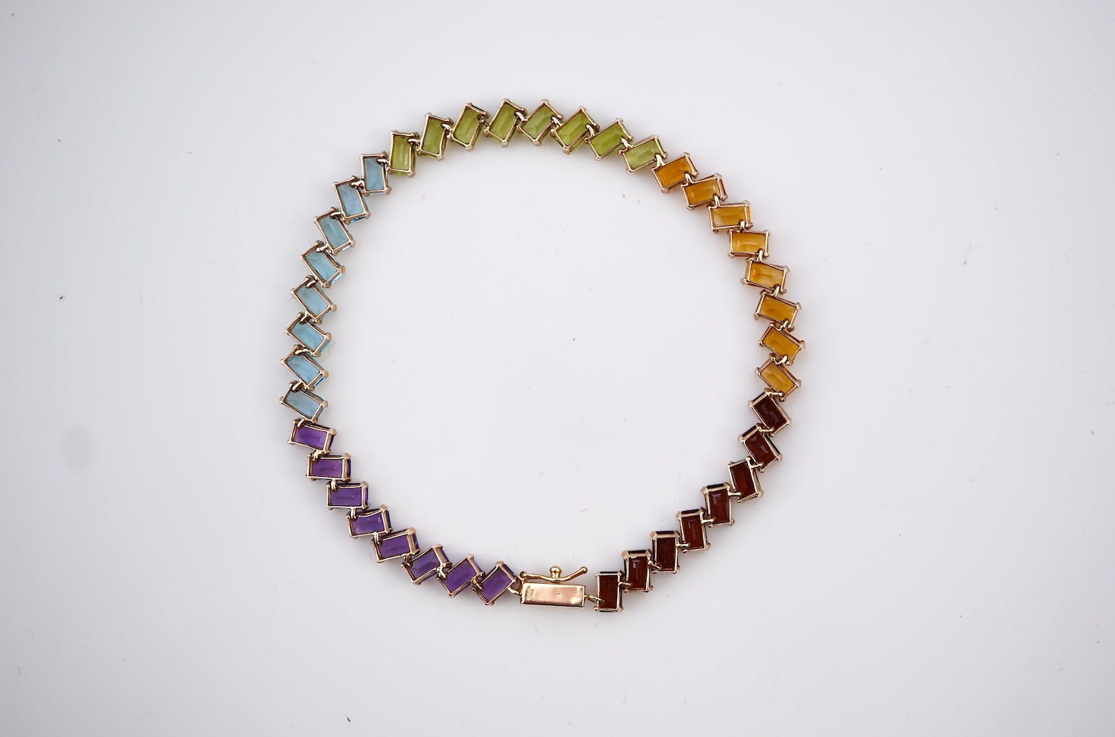 A multi-gem line bracelet